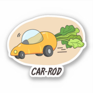 Sticker Canne-voiture Funny Carrot Pun