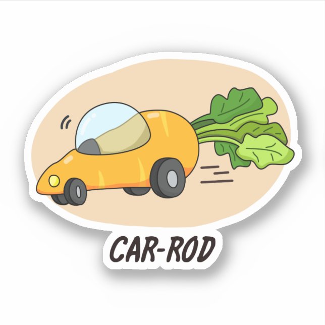 Sticker Canne-voiture Funny Carrot Pun (Devant)