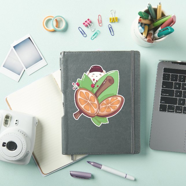 Sticker Cannelle orange de Noël mignonne (Couverture iPad)