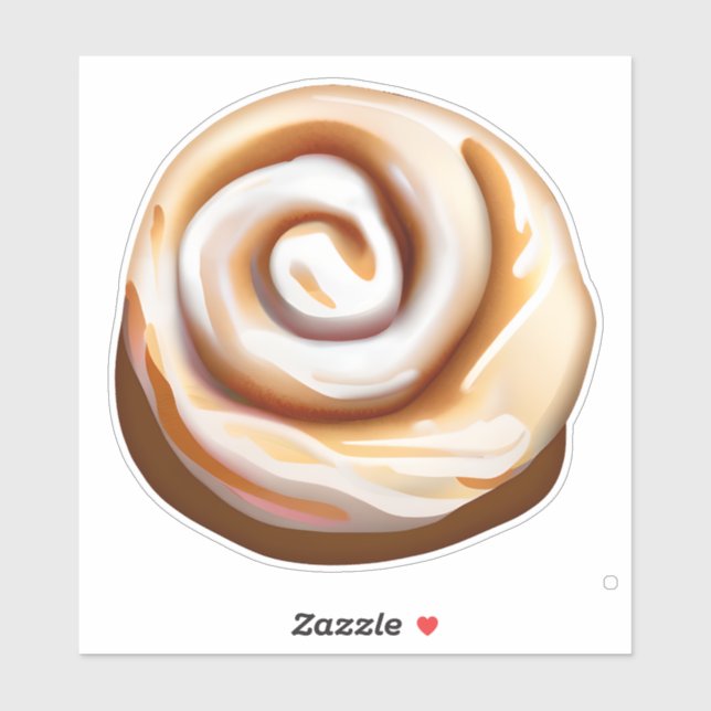 Sticker Cannelle / Rouleau à cannelle avec glace (Feuille)