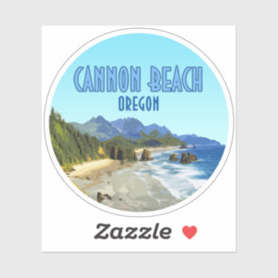 Sticker Cannon Beach Côte de l'Oregon Vintage