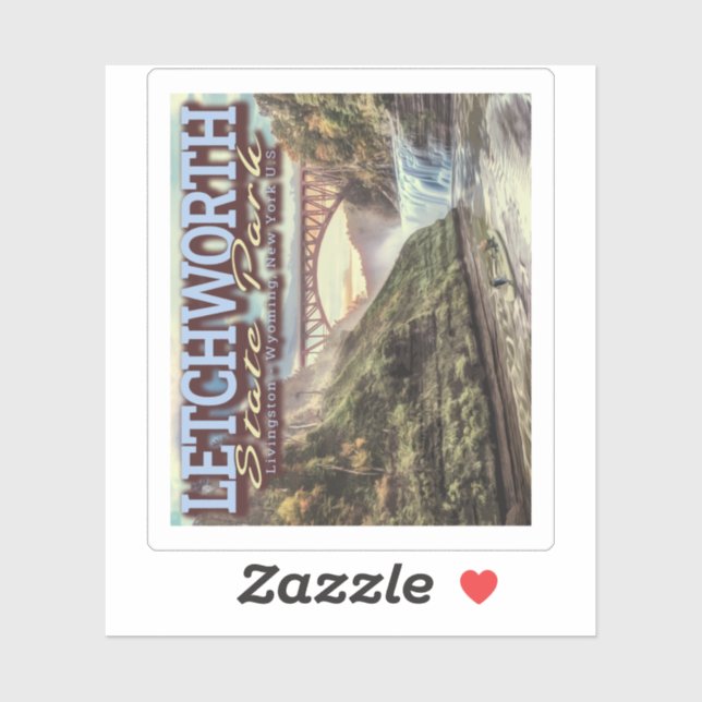 STICKER CANOË-KAYAK - LETCHWORTH STATE PARK - NEW YORK (Feuille)