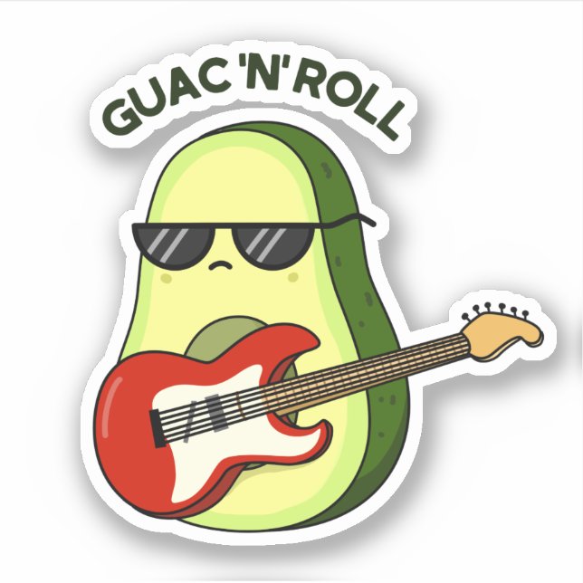 Sticker Canon Avocado Drôle Guac Et Roll (Devant)
