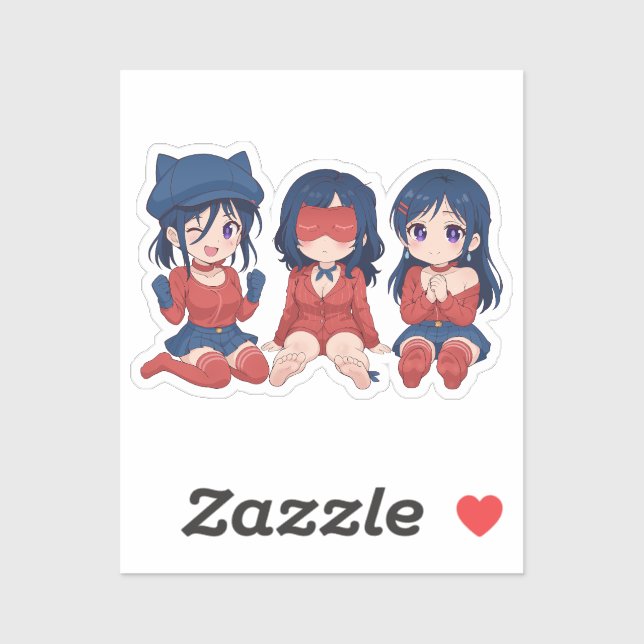 Sticker Cappy Mita Sleepy Mita Kind Mita Chibi Cute Anime  (Feuille)