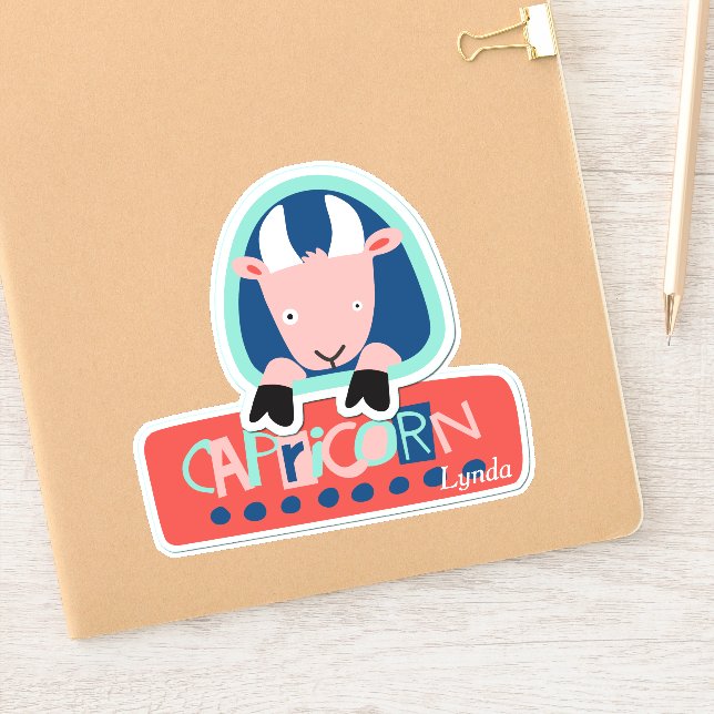 Sticker Capricorne de la chèvre Zodiac Contour (Carnet)