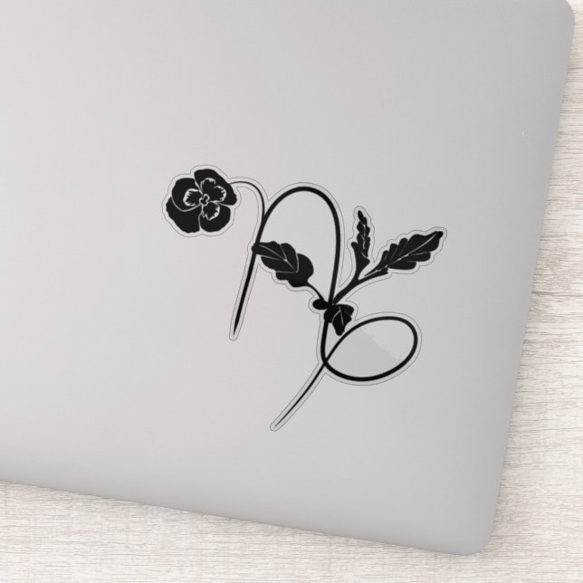 Sticker Capricorne fleur de naissance signe zodiaque éléga (Détail)