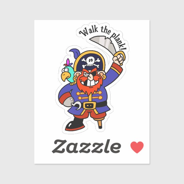 Sticker Capt de pirate avec la jambe de porc (Feuille)