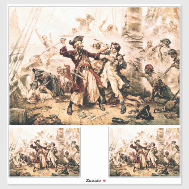 Sticker Capture, Barbe noire pirate, Revenge de la reine A (Feuille)