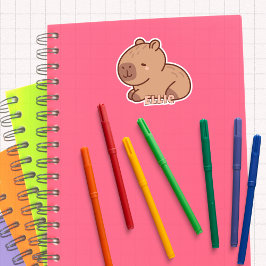 Sticker Capybara de dessin animé adorable personnalisé Kaw