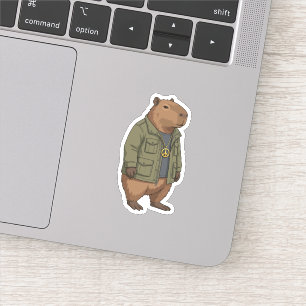 Sticker Capybara Détendu Signe de Paix avec Swagger