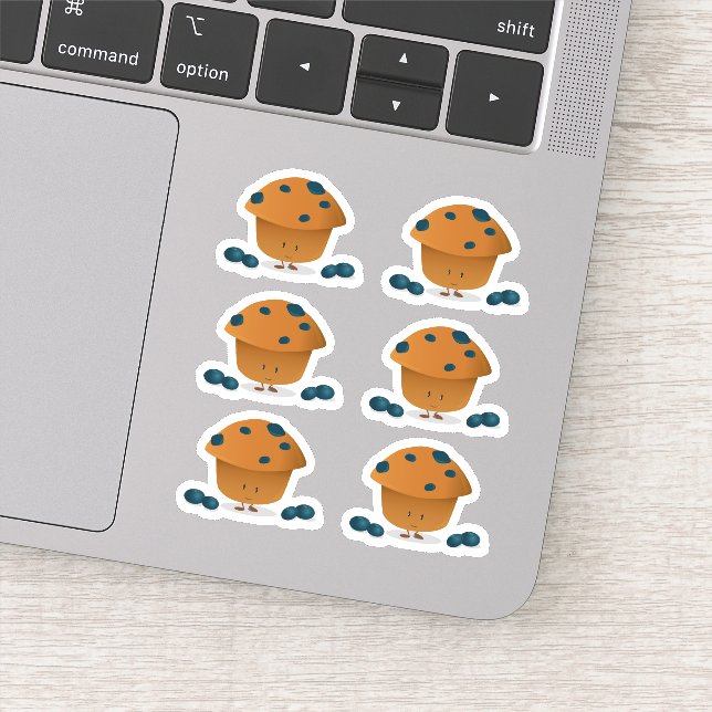 Sticker Caractère de dessin animé de bleuet souriant (Détail)