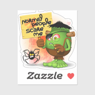 Sticker Caractère Frankenstein de 'Normal People Scare Me'