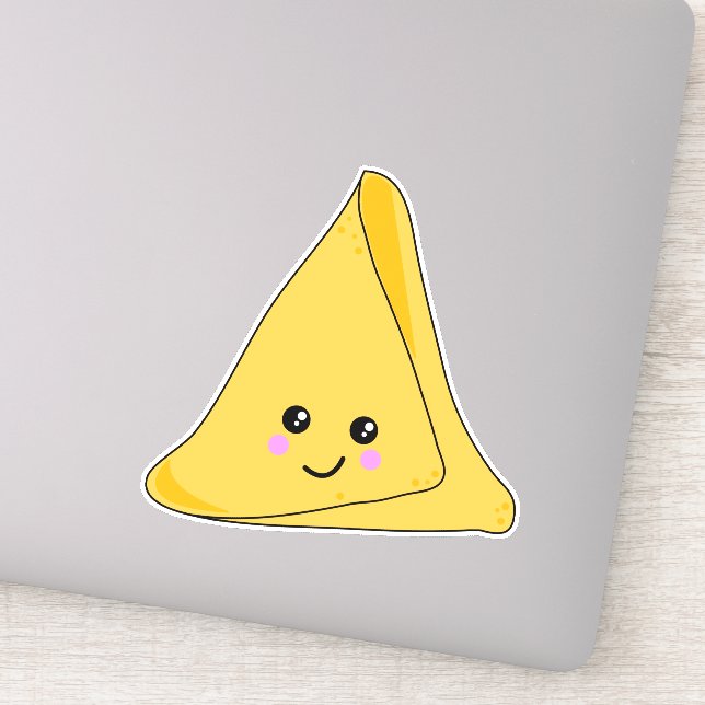 Sticker Caractère indien mignon Samosa Kawaii (Détail)