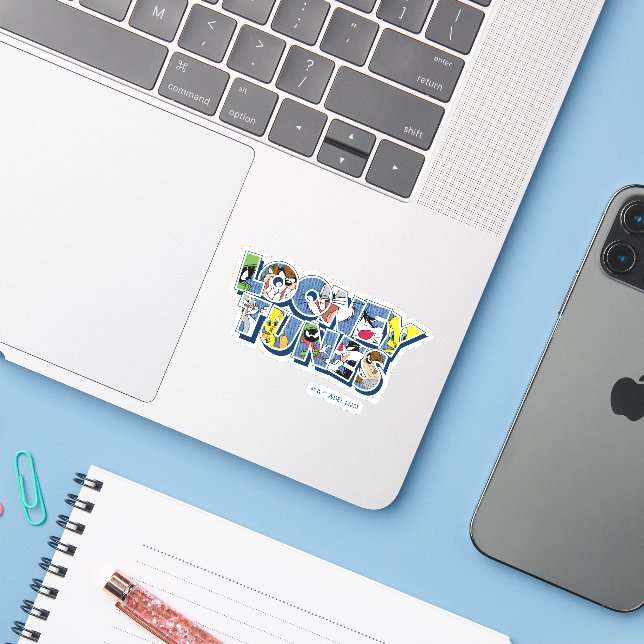 Sticker Caractères LOONEY TUNES™ en lettres (Ordinateur portable avec iPhone)