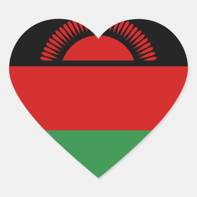 Sticker cardiaque du drapeau du Malawi (Devant)