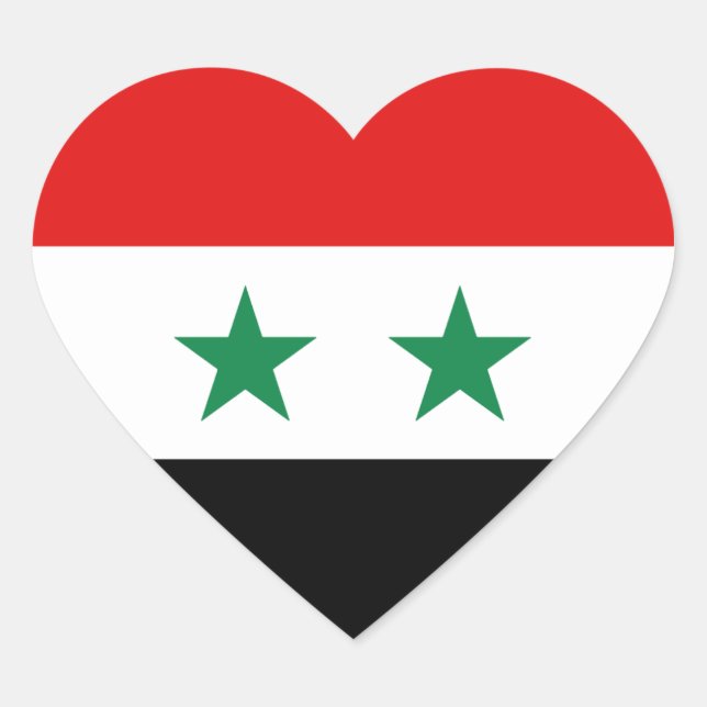 Sticker cardiaque du drapeau syrien (Devant)