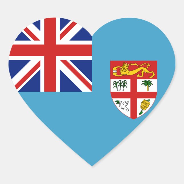 Sticker cardiaque Fiji Flag (Devant)