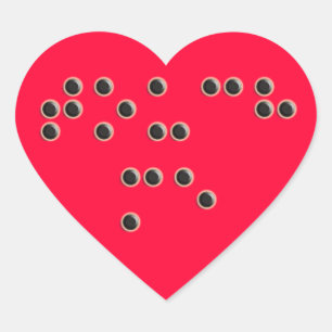 Sticker cardiaque Touchez-moi (Braille)