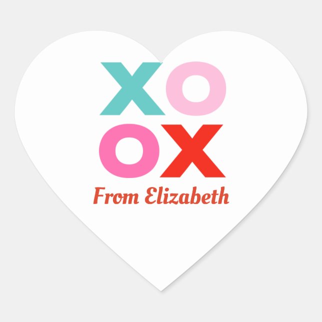 Sticker cardiaque XOXO Valentines (Devant)