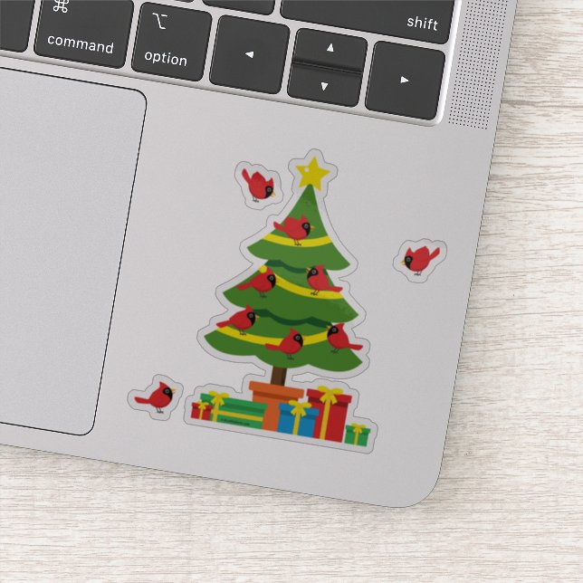 Sticker Cardinaux rouges - Merrier de Noël passé ensemble (Détail)