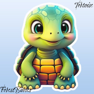 Sticker Caricature adorable de la tortue de l'enfant