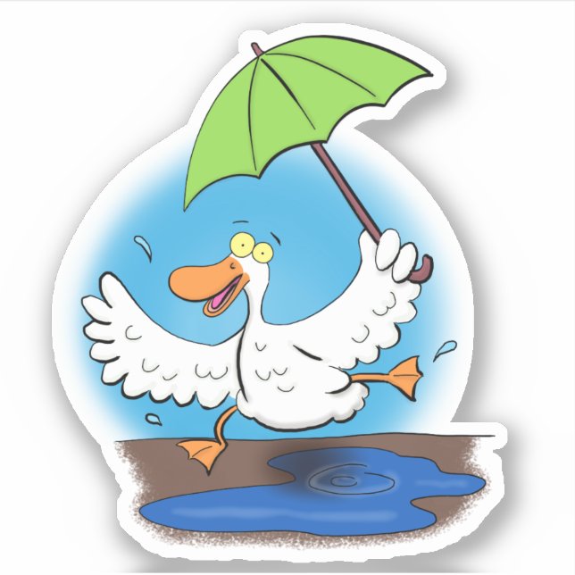 Sticker Caricature amusante de canard dansant (Devant)