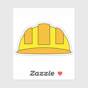 Sticker Caricature de Casquette dur jaune