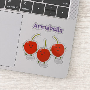 Sticker Caricature de cerises rouges à sauter mûr