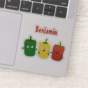 Sticker Caricature de chant trio capsicum poivre clair