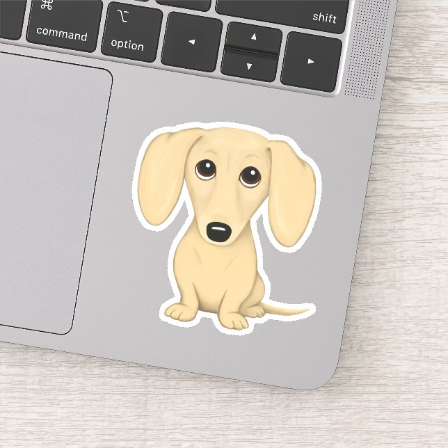 Sticker Caricature de chien mignon à la crème courte (Détail)
