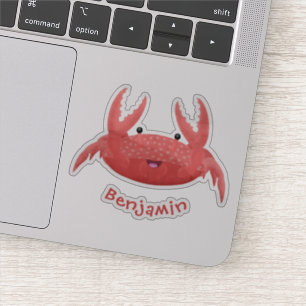 Sticker Caricature de crabe rouge cuite