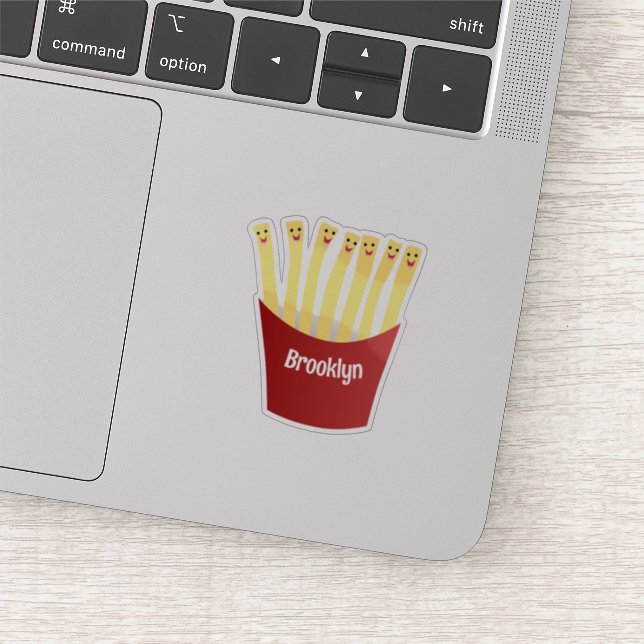 Sticker Caricature de frites Cute kawaii fast food (Détail)