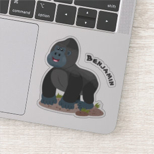 Sticker Caricature de gros gorilles joyeux