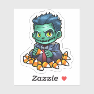 Sticker Caricature de Halloween Psychofriends Cute Franken