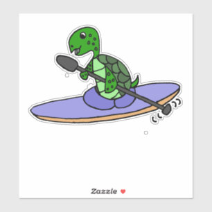 Sticker Caricature de Kayak de tortue de mer