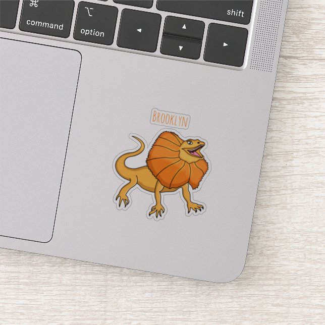 Sticker Caricature de lézard à col frisé orange (Détail)