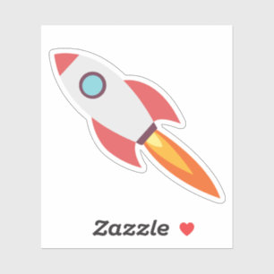 Sticker Caricature de navire à fusée spatiale