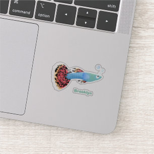 Sticker Caricature de poisson tropical guppy très chic