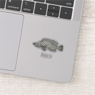 Sticker Caricature de poissons de mérou à bosse