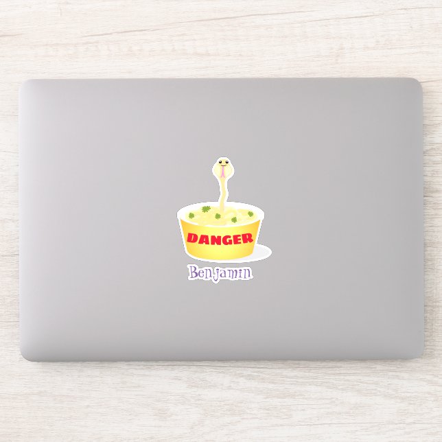 Sticker Caricature de serpent aux nouilles mignonnes illus (Ordinateur)