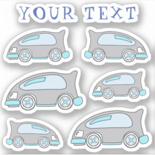 Sticker Caricature de voiture de course mignonne Nom de de