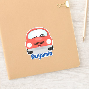 Sticker Caricature de voiture rouge Cute kawaii