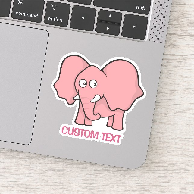 Sticker Caricature d'éléphant rose (Détail)