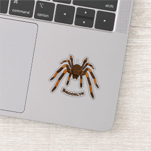 Sticker Caricature déplaisante de tarantule brun et orange