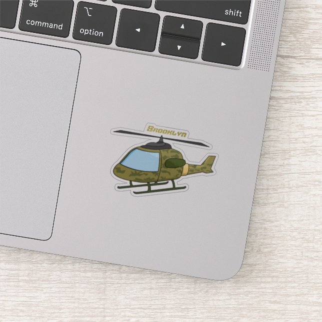Sticker Caricature d'hélicoptère camoflage de l'armée (Détail)