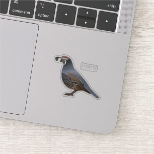 Sticker Caricature d'oiseau de caille de Californie
