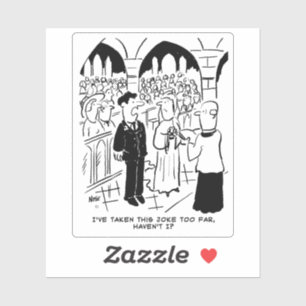 Sticker Caricature du Mariage de plaisanterie pratique pou