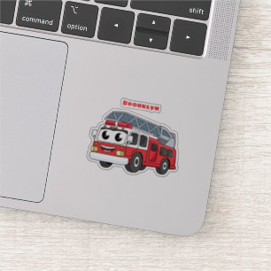 Sticker Caricature du moteur de feu joyeux