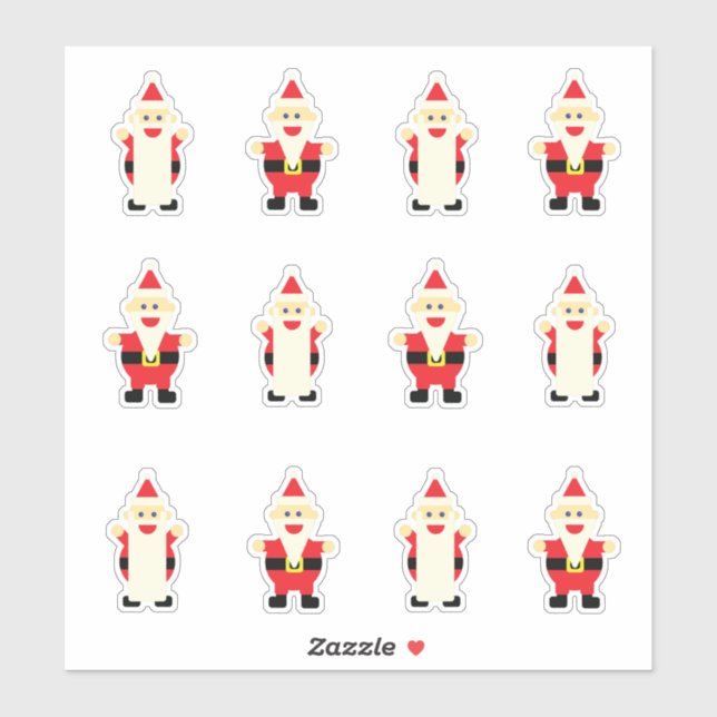 Sticker Caricature du Père Noël Variété mignonne Fun Noël (Feuille)