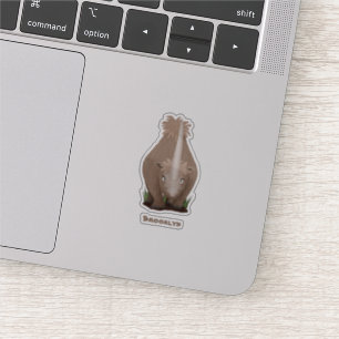 Sticker Caricature en élasmère de rhinocéros laineux